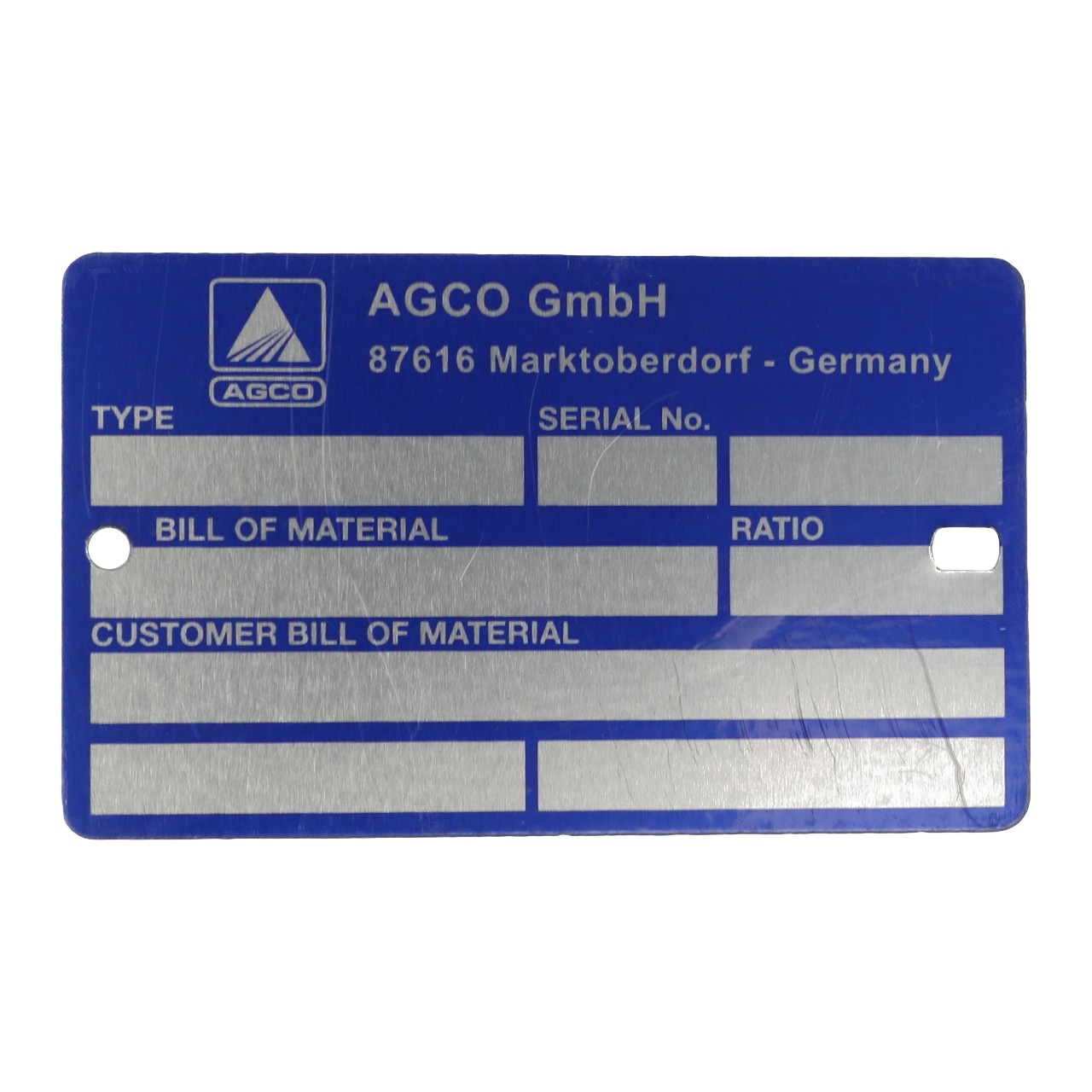 SERIAL PLATE AGCO Parts